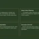 Glossary slide with four green text boxes defining Circular Design, Smart Urban Planning, Architectural Experimentation, and Innovation Districts.