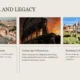 A collage of three images depicting ancient Roman architecture with captions about Rome's rise and legacy.