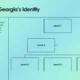Diagram titled "Layers of Georgia's Identity" with a brief description and hierarchical boxes labeled Level 1, Level 2, and Level 3.