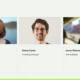 Photographs of three team members with names and roles: Creative Director, Marketing Strategist, Technical Lead.