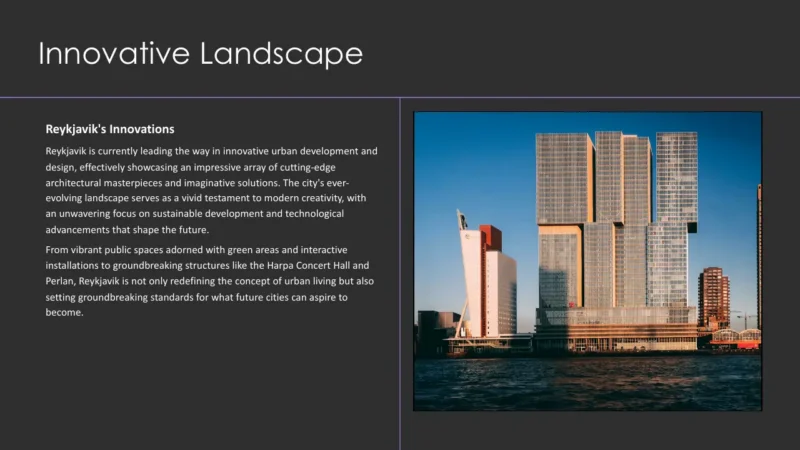 text-box-v1 Modern high-rise buildings with glass facades reflecting sunlight by waterfront under clear blue sky.