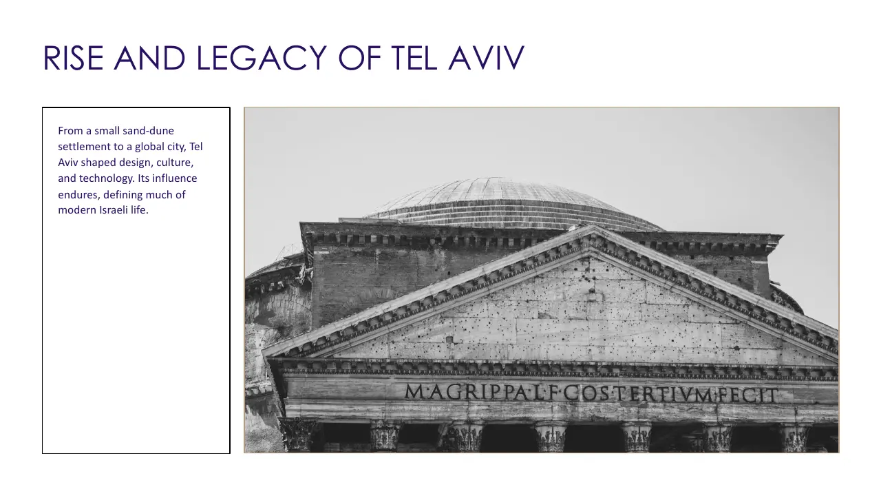 Black and white image of a classical building with the inscription "M·AGRIPPA·L·F·COS·TERTIVM·FECIT".