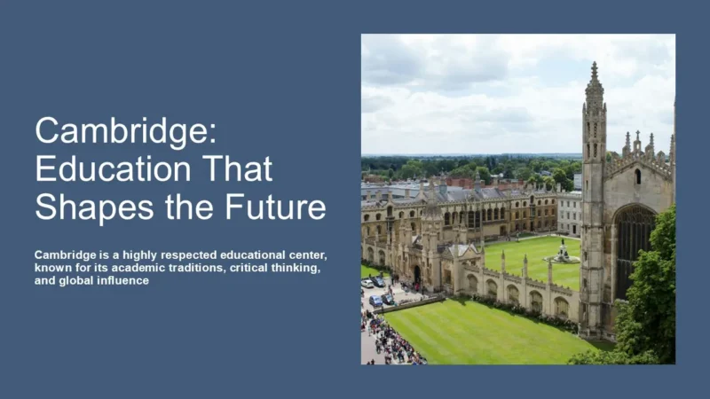 text-hero-cambridge-blue Aerial view of historic Cambridge University buildings with green lawns and partly cloudy sky.