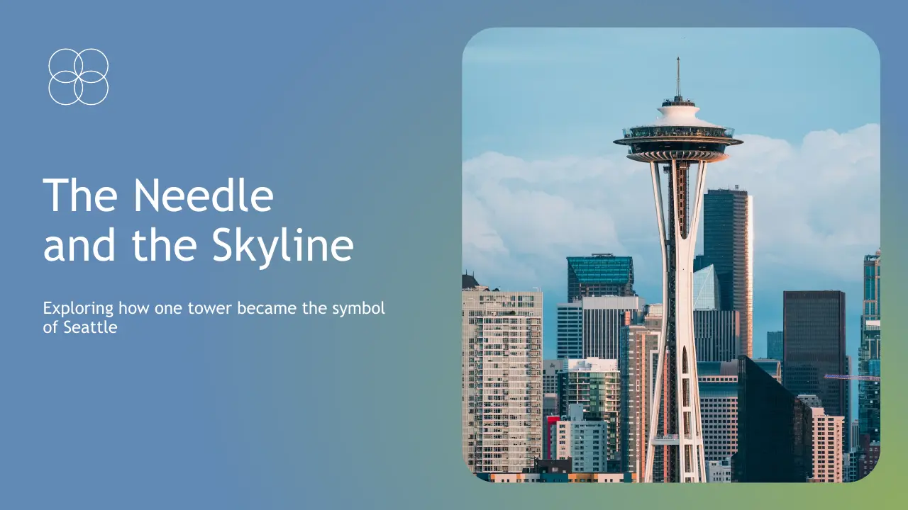 Professional presentation slide featuring the Seattle Space Needle against a city skyline.