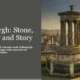 View of Edinburgh cityscape at sunset with the Dugald Stewart Monument in foreground.