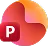 Logo of Microsoft PowerPoint featuring a stylized "P" with orange and red gradient shapes.