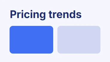 Pricing trends slide with two content blocks
