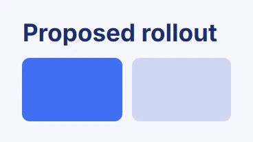 Proposed rollout slide with two content blocks